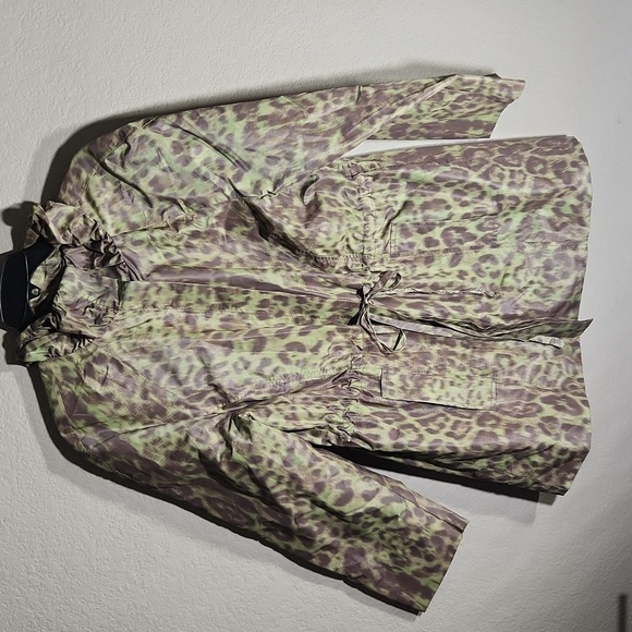 Simonton Says jacket by George Simonton size M Green light brown cheetah medium - Picture 1 of 10
